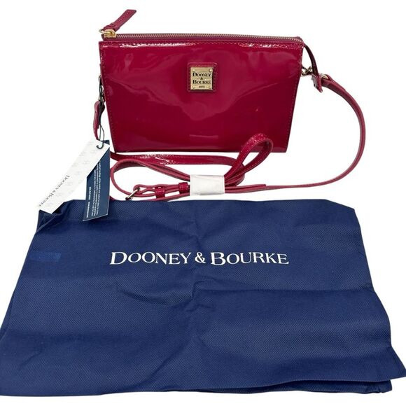 Dooney & Bourke Patent Leather Janine Crossbody Magenta NWT - Picture 2 of 9